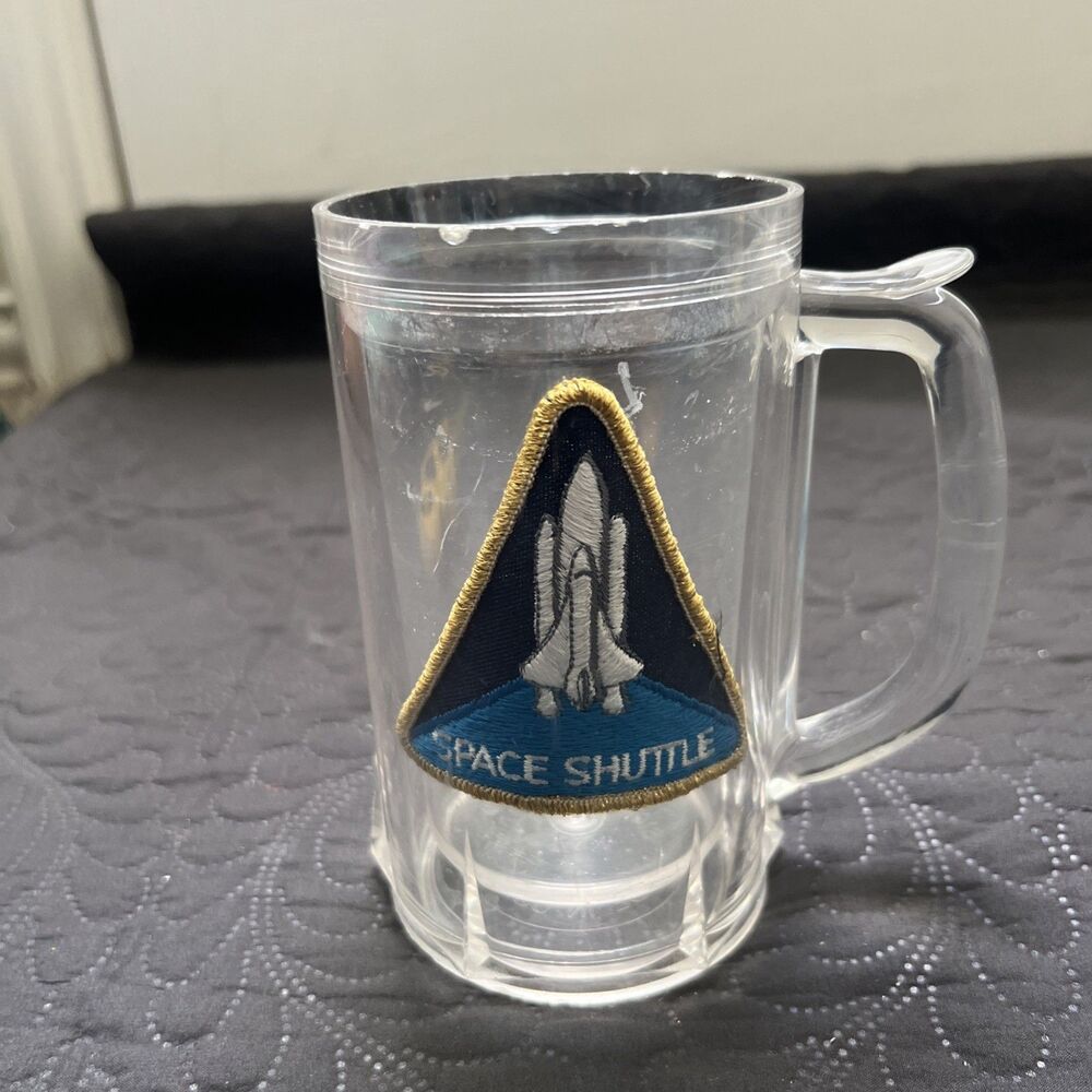 NASA Kennedy Space Center Space Shuttle Double-Walled Beer Mug 6’VTG Collectible